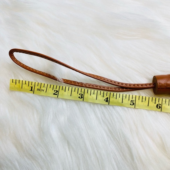 Brown Tan Tassel Genuine Leather Keychain Bag Charm Handmade New Gift - Picture 4 of 4